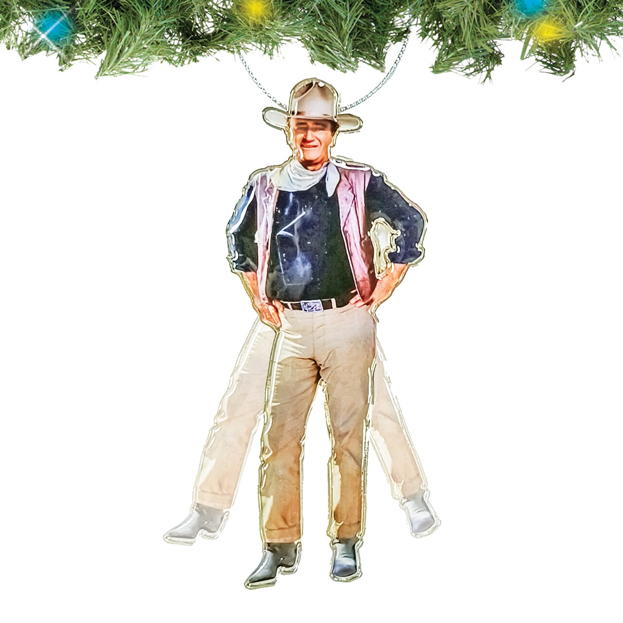 Collections Etc John Wayne Collectible Metal Christmas Ornament